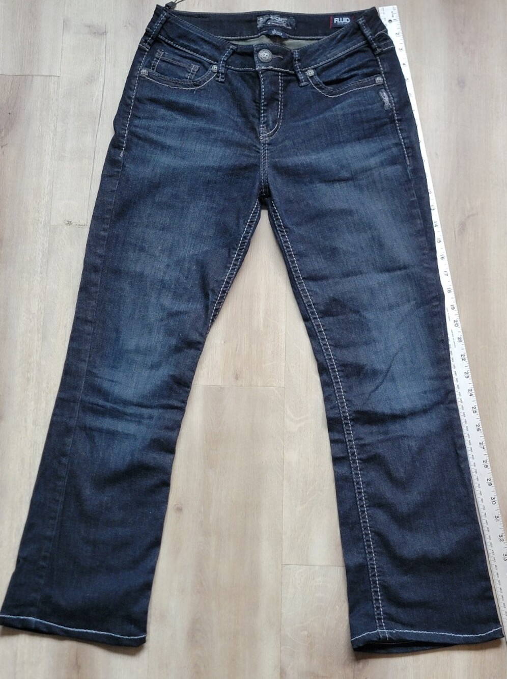 Silver SUKI FLUID Denim Women's Dark Indigo High Slim Bootcut Jeans